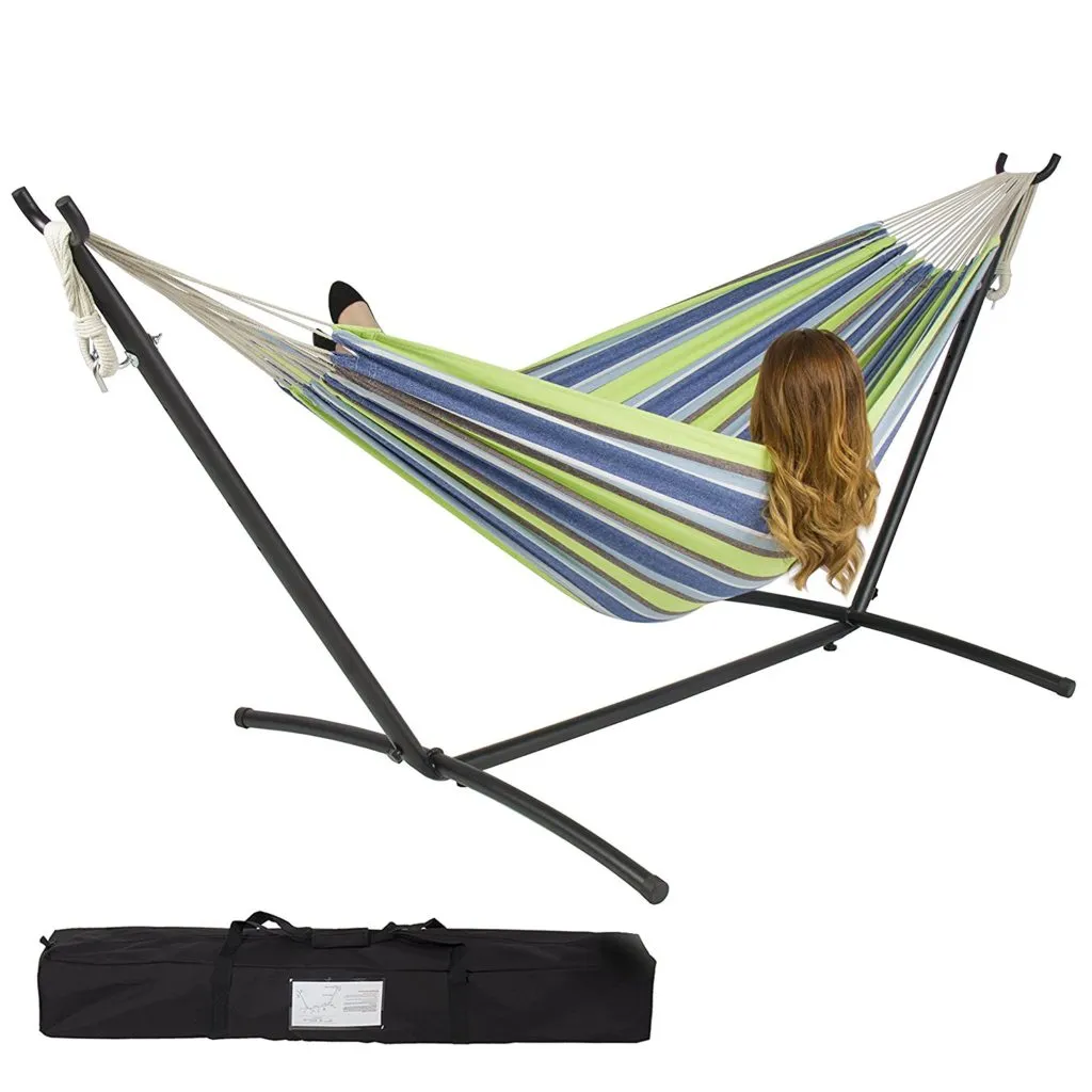 BestChoiceProducts Double Hammock with Space Saving Stand