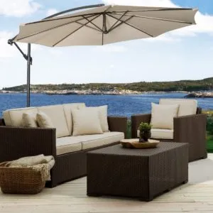 Cantilever Umbrella with Outdoor Living Furniture by Giantex