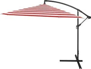 Trademark Innovations Cantilever Umbrella in Red Stripe
