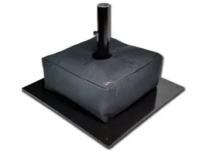 Close up of Gravipod 14“x14” Square Cantilever Umbrella Weighted Base