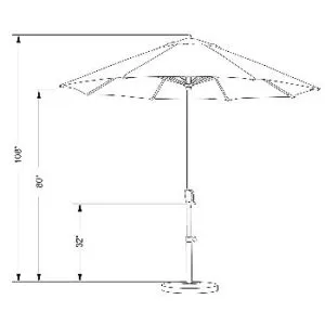 California Umbrella 9ft Dimensions