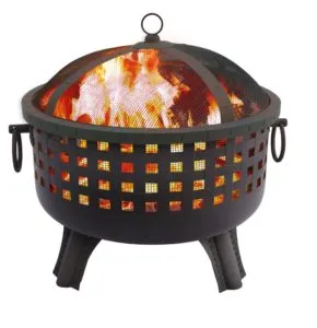 A Black-Painted Steel Fire Pit