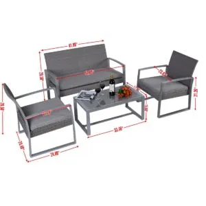 The Giantex Four Piece Patio Furniture Set Dimensions
