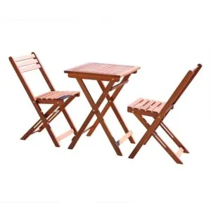 Vifah Wood Folding Bistro Table and 2 Chairs