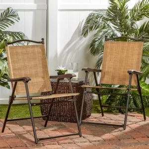 Greendale Home Fashion Outdoor Sling Back Chairs, Set of 2