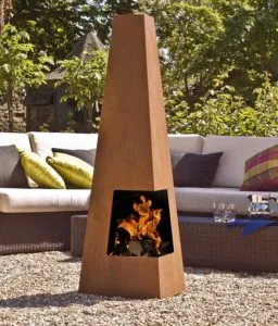 La Hacienda 56071US Corten Steel Oxidized Cuba Chimenea, 13-7/10 by 49-1/5-Inch