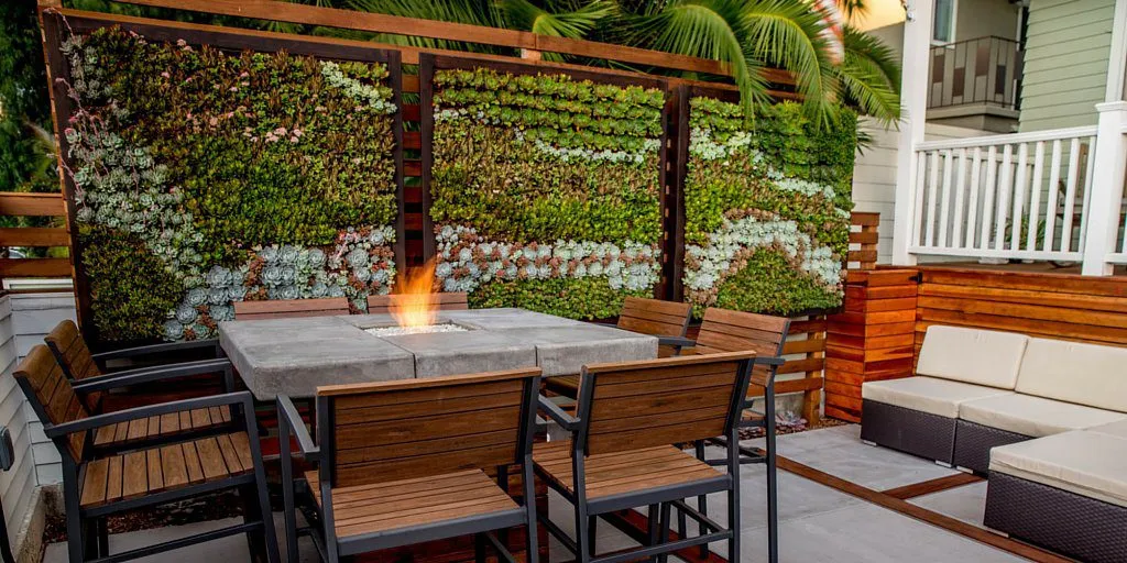 Living Wall By the Fire Table Source: HouseTrends