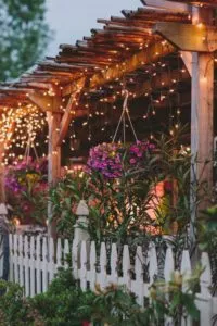 Pergola with Fairy Lights Source: Allthingsshabbyandbeautiful