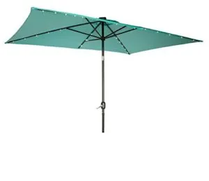 Trademark Innovations Rectangular Patio Umbrella with Solar Lights