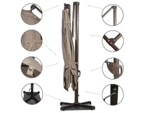 Abba Patio 10-Feet Offset Cantilever Umbrella Easy Open Details