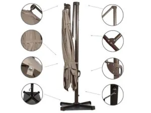 Abba Patio 10’ Rectangular Cantilever Umbrella Details