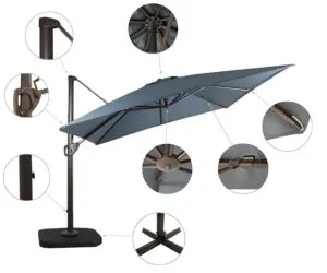 Domi Outdoor Living 10’ Cantilever Umbrella Details