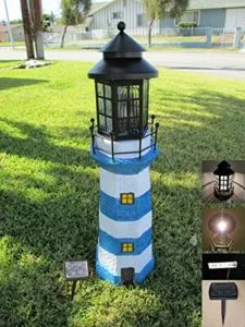 Garden Sunlight C5116W1 Solar Lighthouse Garden Decor