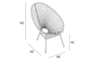 Harmonia Living Acapulco Lounge Chair Dimensions