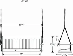 Polywood Vinyard Swing Dimensions