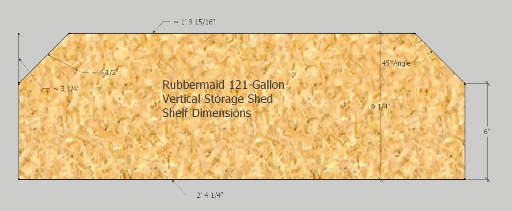 Rubbermaid vertical storage shed shelves dimensions
