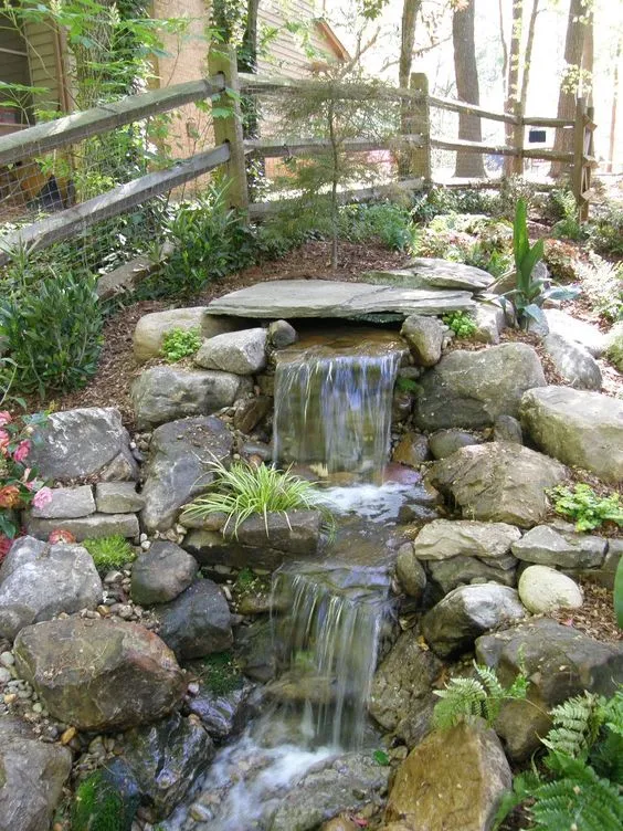 Small Waterfall on Rocky Ground Source: GardeningProf
