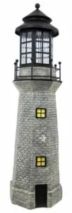 Solar Lighthouse Garden Figurine Light, Gray Color