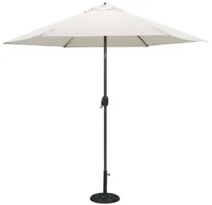 TropiShade 9 ft Bronze Aluminum Market Umbrella with Canvas Antique White Polyester Cover