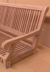 WholesaleTeak Porch Swing Side View