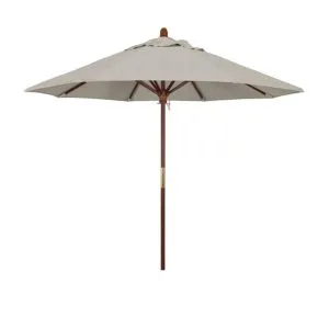 California Umbrella 9’ Round Hardwood Frame Woven Granite