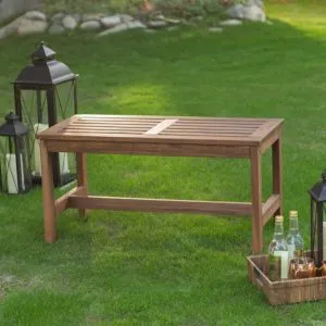 Coral Coast 3 ft. Outdoor Wood Backless Bench, Durable Long-lasting Acacia Wood, Dark Brown
