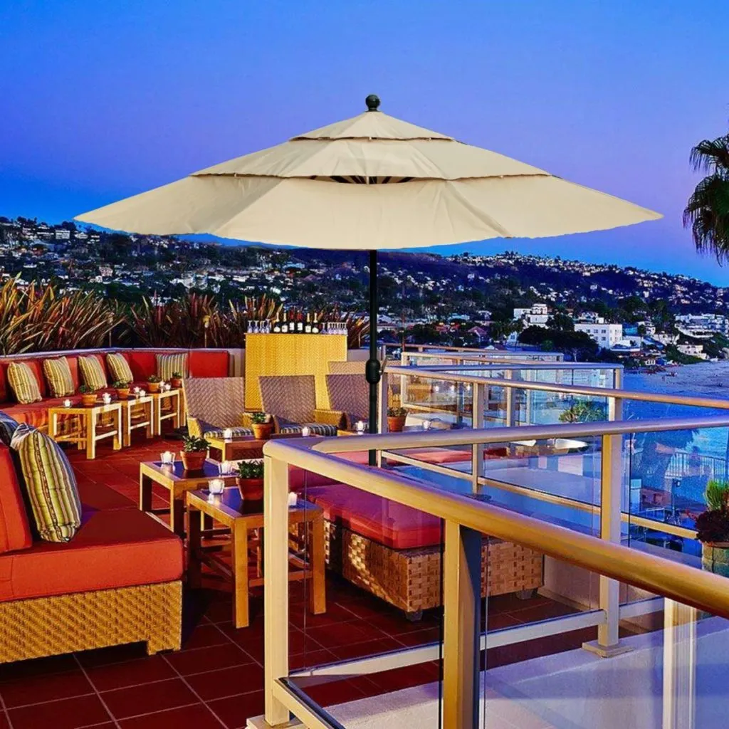 Example of a Double Vented Patio Umbrella
