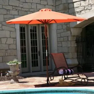 Heininger DestinationGear Classic Wood Market Umbrella 9’