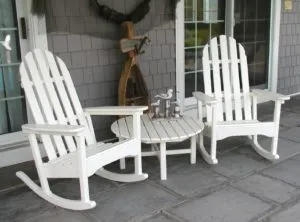 A Pair of Classic Polywood Adirondack Rocking Chairs