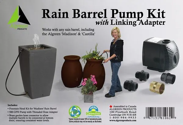 AlGreen Rain Barrel Pump 500Gal Kit