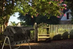 The Yimby Tumbler Composter in the Yard