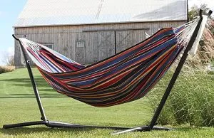 Vivere Double Hammock Techno with Charcoal Frame