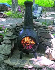 Blue Rooster Dragonfly Wood Burning Chiminea