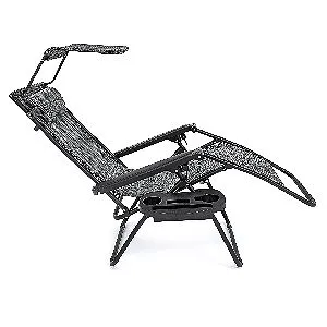 Best Choice Products Reclining Canopy Chair Gray in Recline Position