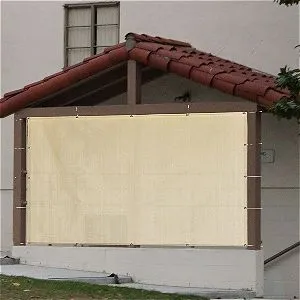 Alion Home Sun Shade Privacy Panel with Grommets on 4 Sides for Patio, Awning, Window Cover, Pergola or Gazebo with ties