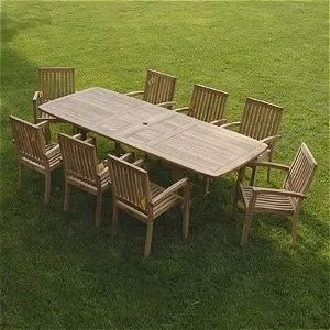 Bayview Patio 9 Piece Teak Patio Furniture Set