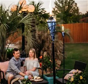 Tiki Torch with Plenty of Tiki Torch Fuel