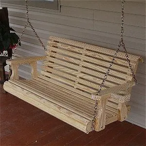 Amish Heavy Duty 800 lb Roll Back 4 Ft Porch Swing