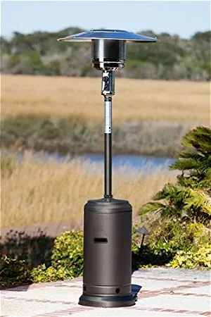 Golden Flame Matte Mocha Patio Heater with Wheels UPC-60P