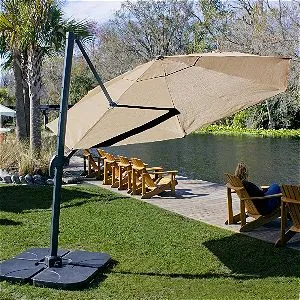 Coolaroo 12 Ft Cantilever Umbrella Round MochaCoolaroo 12 Ft Cantilever Umbrella Round Mocha