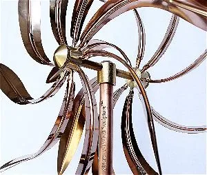 Dual Willow Copper Wind Spinner Detail