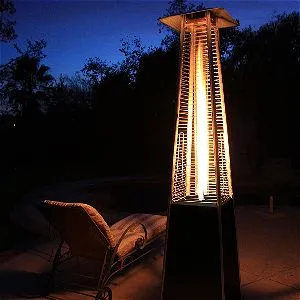Garden Radiance Dancing Flames Pyramid Heater in Action