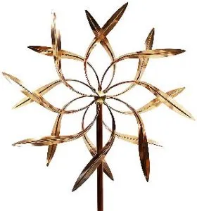 Stanwood Kinetic Wind Spinner Dual Willow Copper Wind Sculpture