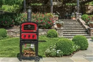 Alfresco Home 82-PZ-5WT-SRSS Fornetto Wood Fired Oven and Smoker, Red