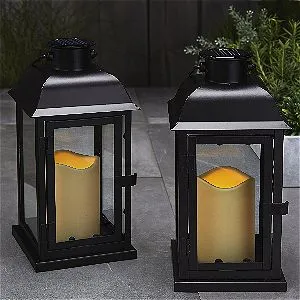 LampLust Black Solar Lanterns, Set of Two