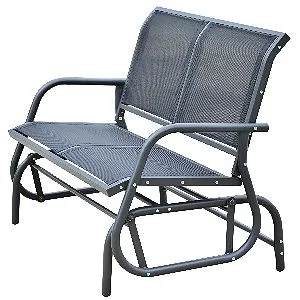 Outsunny 48in Outdoor Patio Swing Glider Bench Chair - Dark Gray
