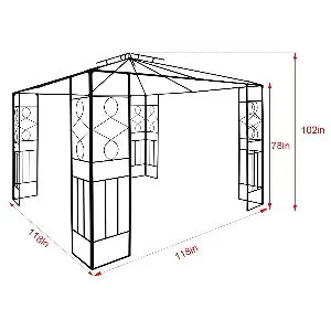Quictent Soft Top Gazebo Dimensions