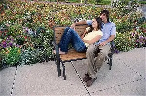 Relaxing on the Lifetime 60055 Glider Bench