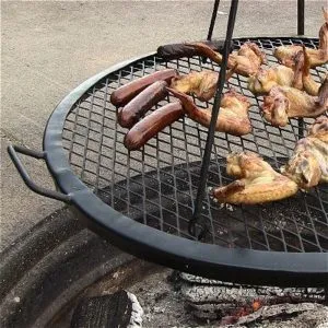 Sunnydaze X-Marks Fire Pit Cooking Grill, 36 Inch Diameter