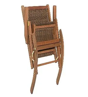 Claytor Folding Eucalyptus Outdoor Rocker Folded Up